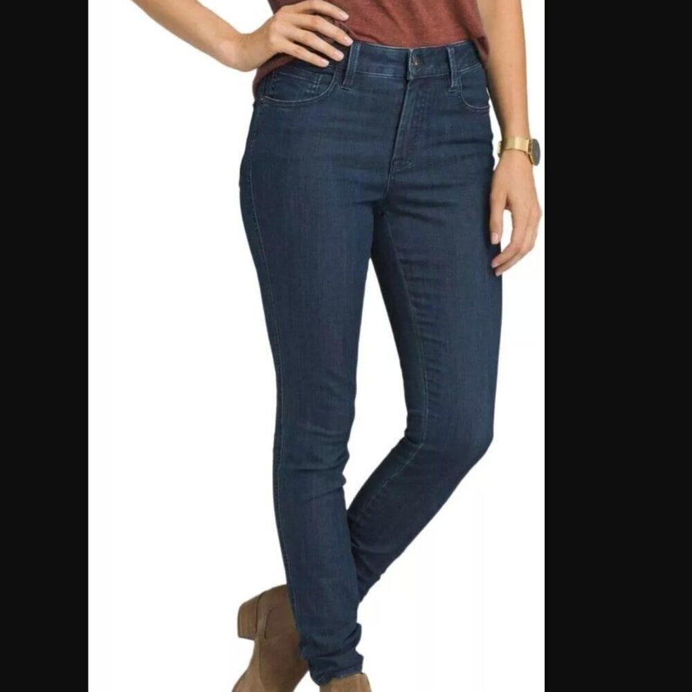 prAna Oday Jeans Womens Size 10 Short Dark Wash 30 Denim Jean Skinny High Rise - Picture 1 of 11